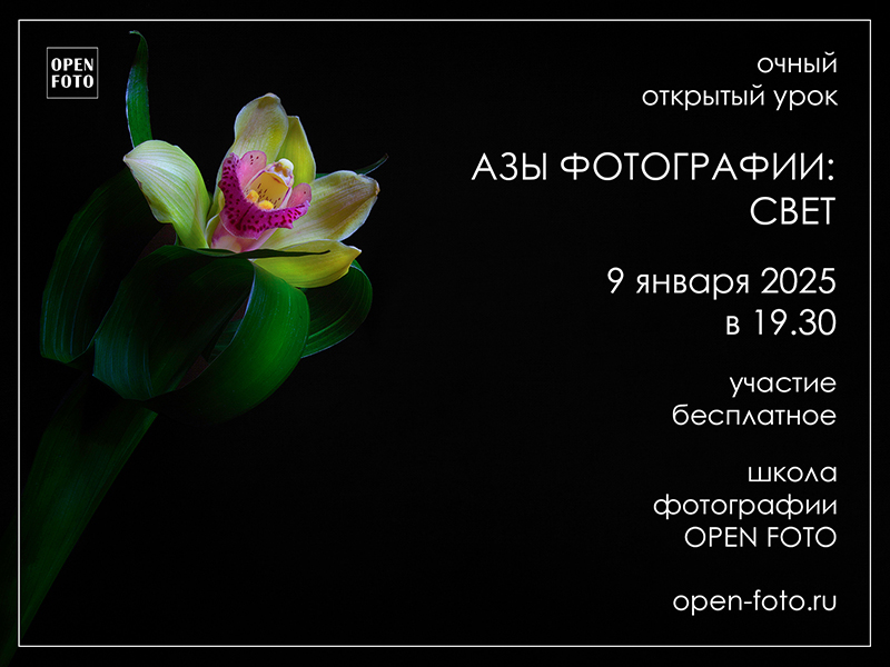 Свет в фотографии. Открытый урок в Школе фотографии OPEN FOTO